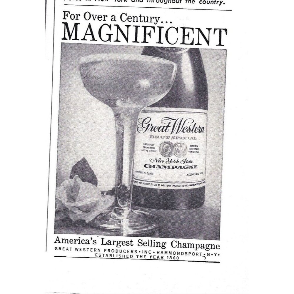 Great Western Brut Special Champagne Vintage Advertising Print 1960 ADVERT